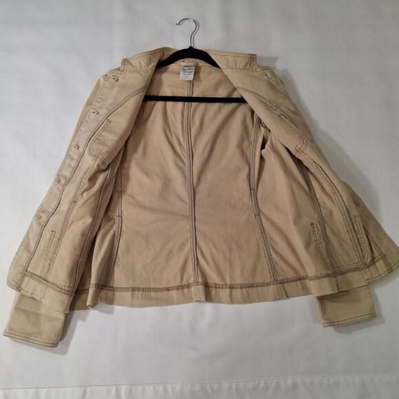 Jessica Sport Y2K Vintage Military Safari Cargo Jacket Blazer Sz 12 Khaki Travel - Picture 14 of 16